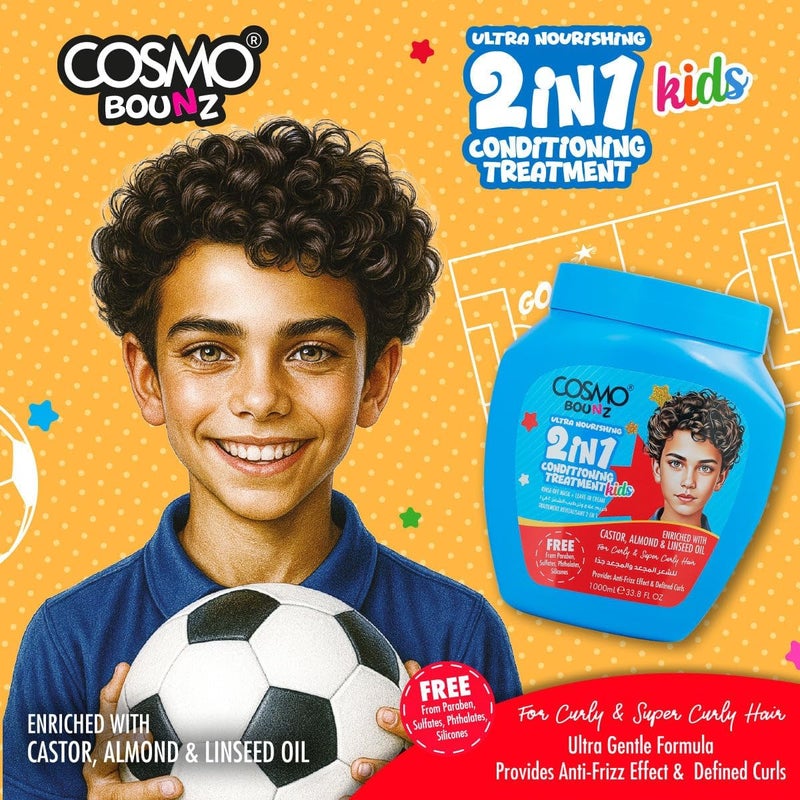 Cosmo Bounz Ultra Nourishing 2 In 1 Conditioning Treatment for Kids - 1000ml - Image 2
